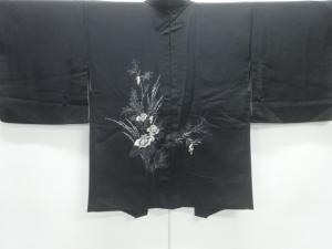 相良刺繍　草花模様絵羽織